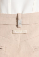 Lorette - Tailored Twin Pleat Shorts - Beige