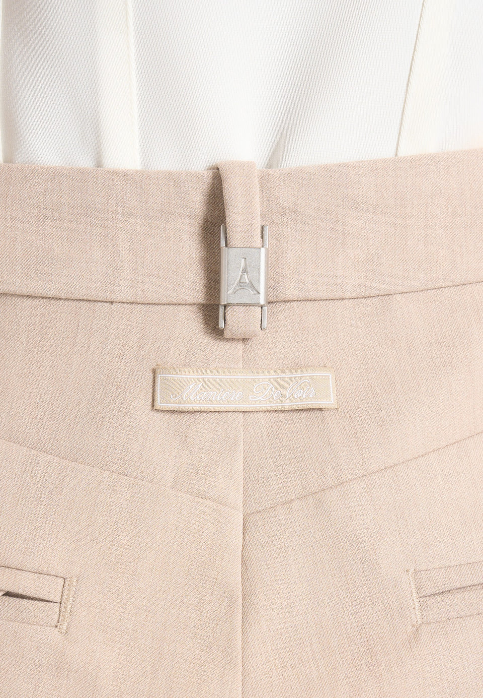 Lorette - Tailored Twin Pleat Shorts - Beige