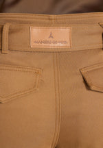 Natalie - Belted Wide Leg Strap Cuff Cargo Pant - Fawn