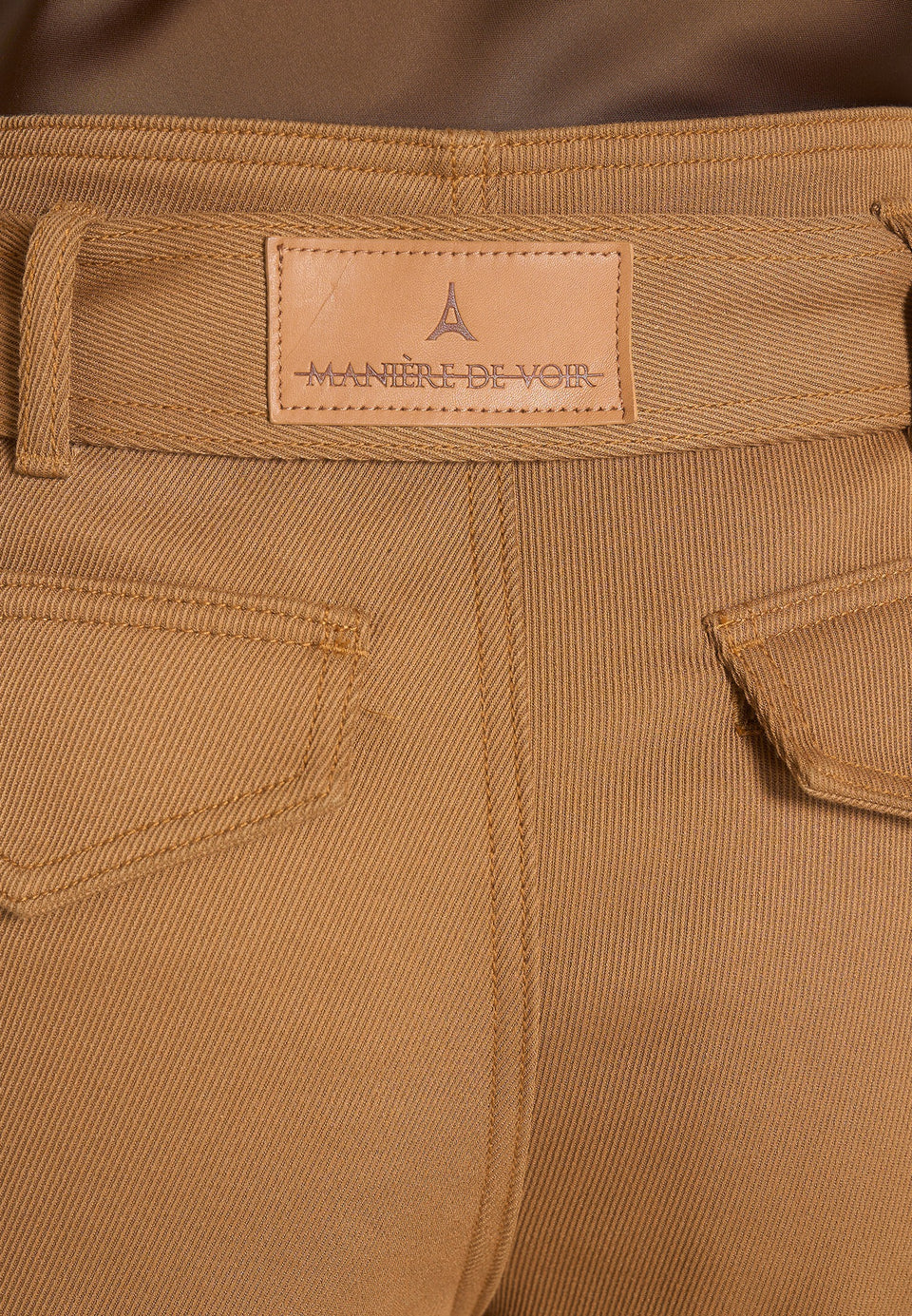 Natalie - Belted Wide Leg Strap Cuff Cargo Pant - Fawn