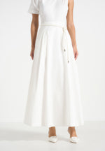 Yara - Asym Tie-Waist Cotton Midi Dress - White