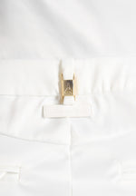 Julie - Satin Twin Pleat Trousers - White