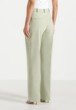 Julie - Tailored Twin Pleat Trousers - Sage