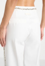 Patricia - Embellished Tailored Trousers - White