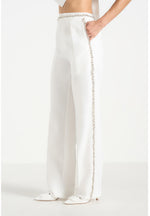 Patricia - Embellished Tailored Trousers - White