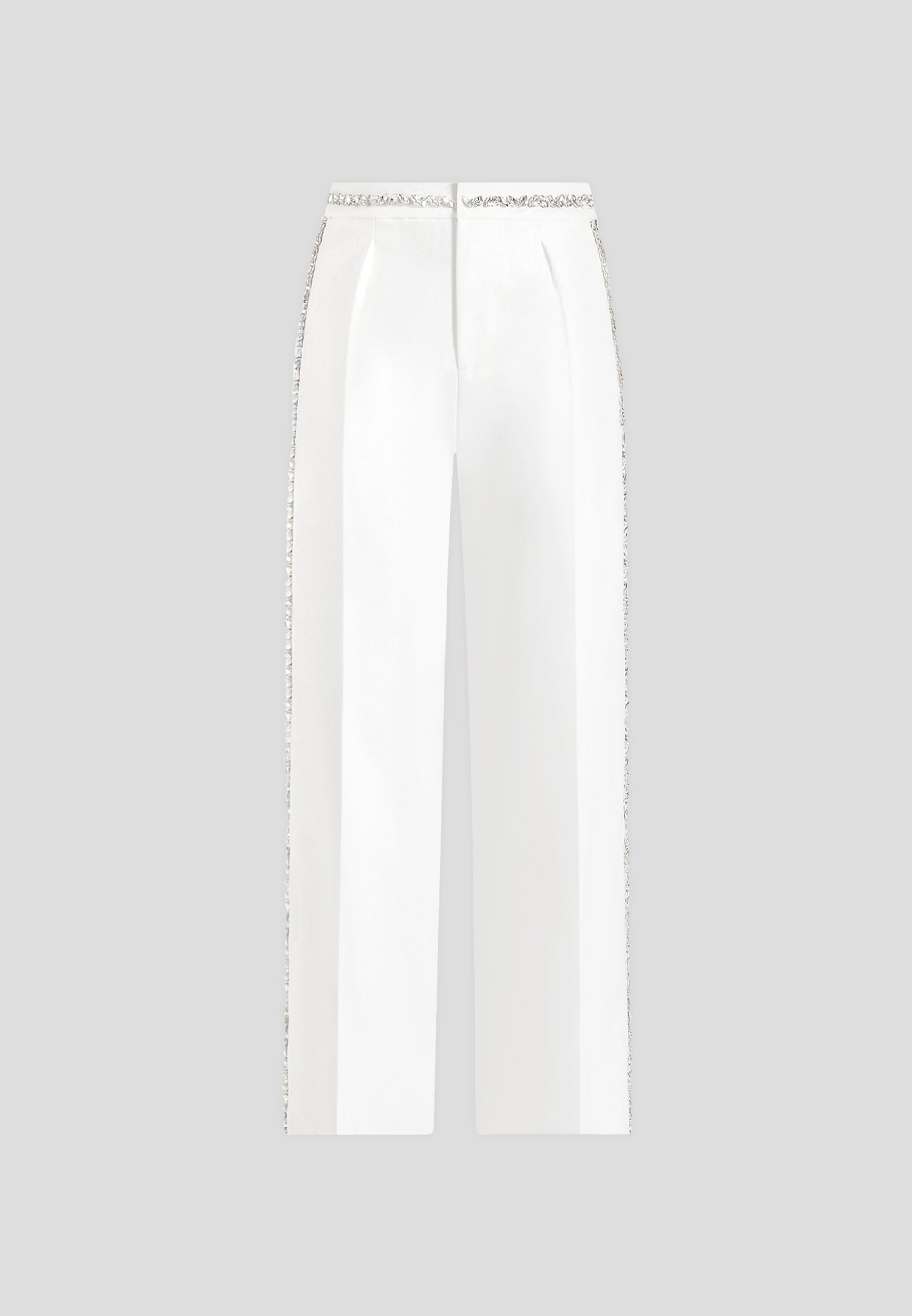 Patricia - Embellished Tailored Trousers - White