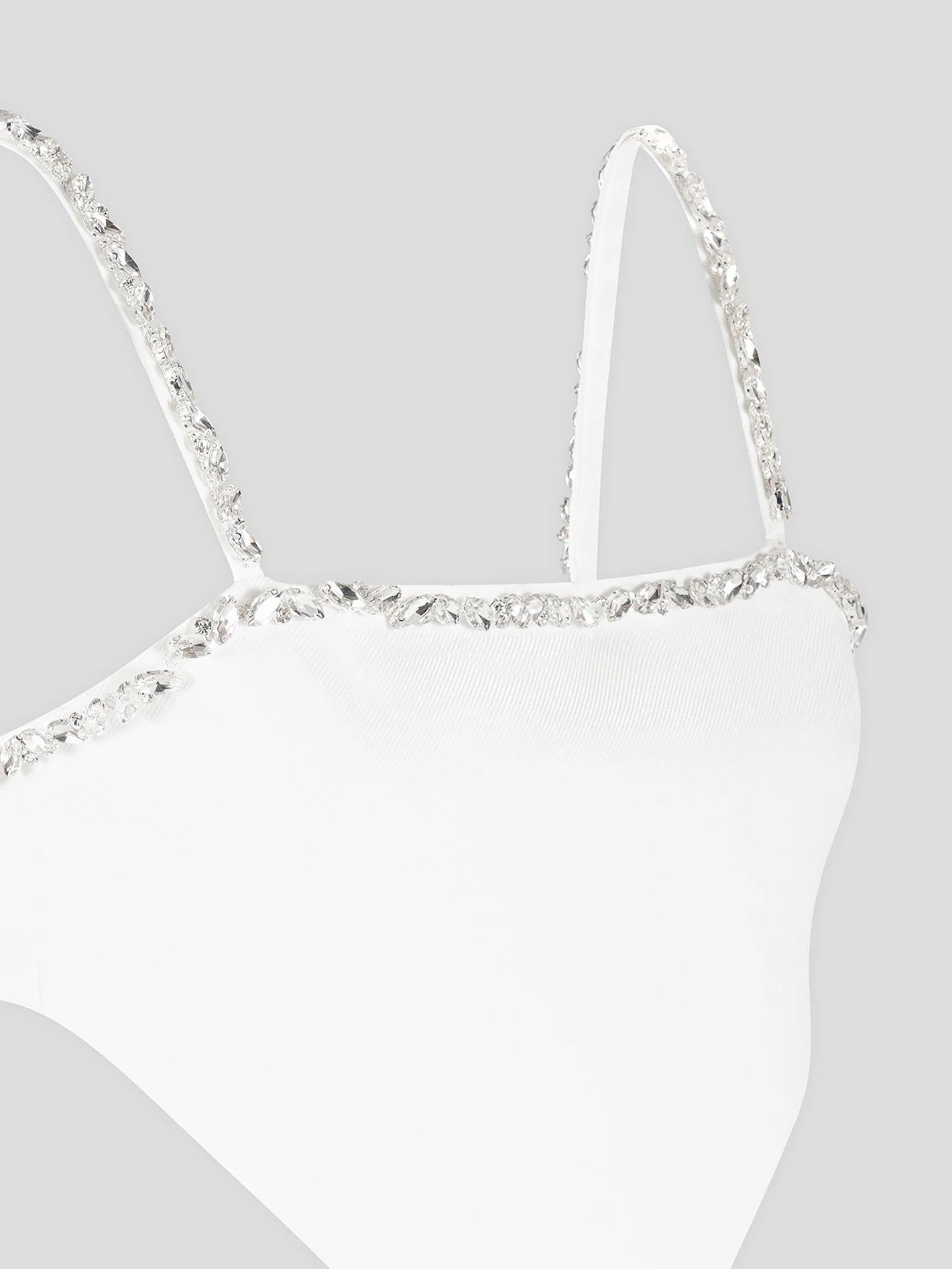 Eloise - Embellished Strap Handkerchief Top - White