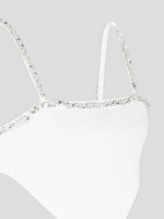 Eloise - Embellished Strap Handkerchief Top - White