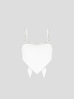 Eloise - Embellished Strap Handkerchief Top - White