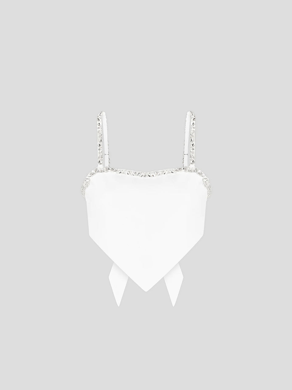 Eloise - Embellished Strap Handkerchief Top - White