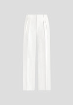 Julie - Pinstripe Twin Pleat Tailored Trousers - White