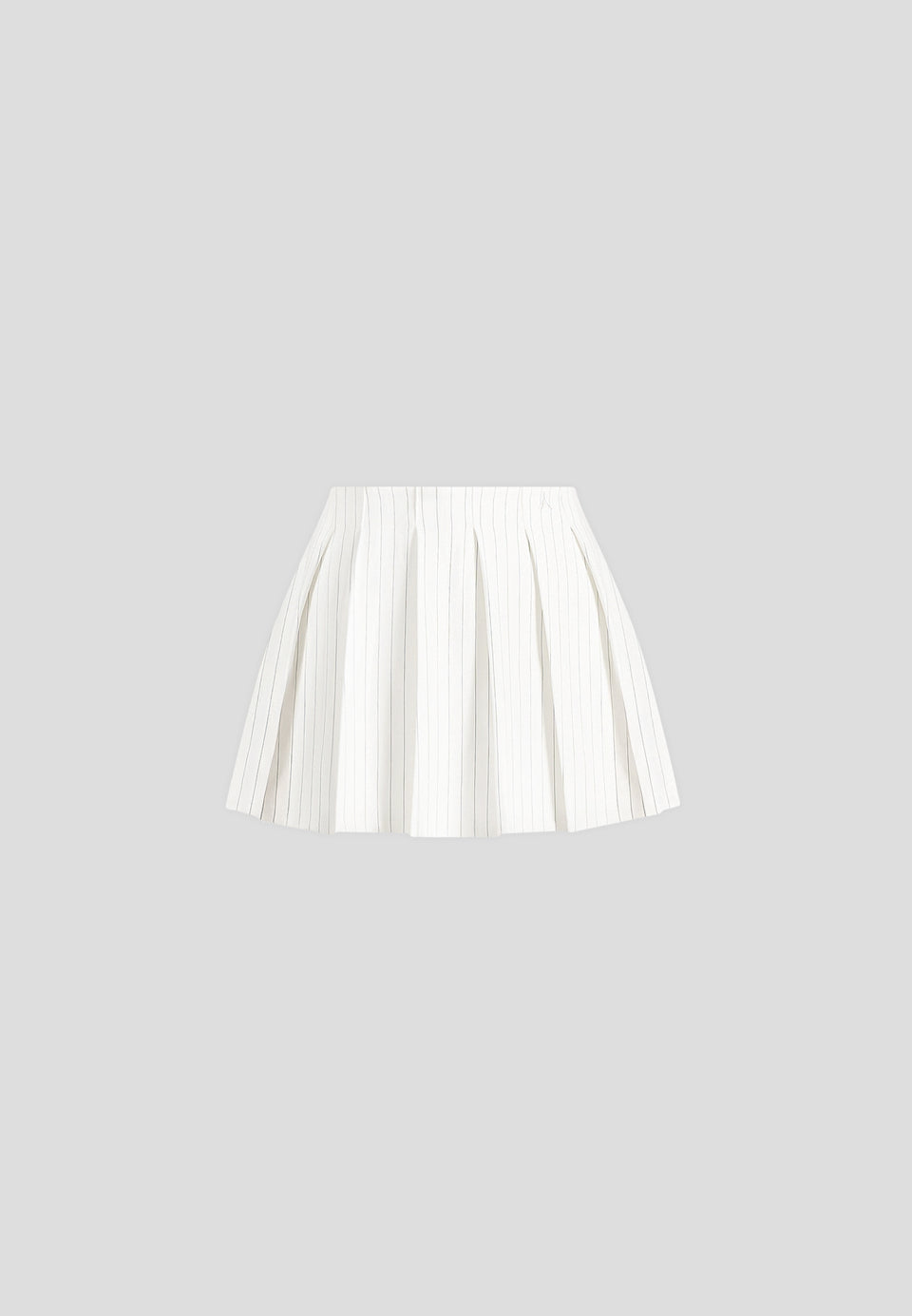 Rina - Pinstripe Pleated Skort - White
