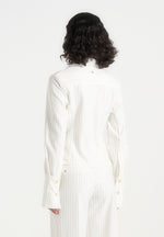 Sonia - Pinstripe Angled Shirt - White