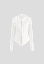 Sonia - Pinstripe Angled Shirt - White