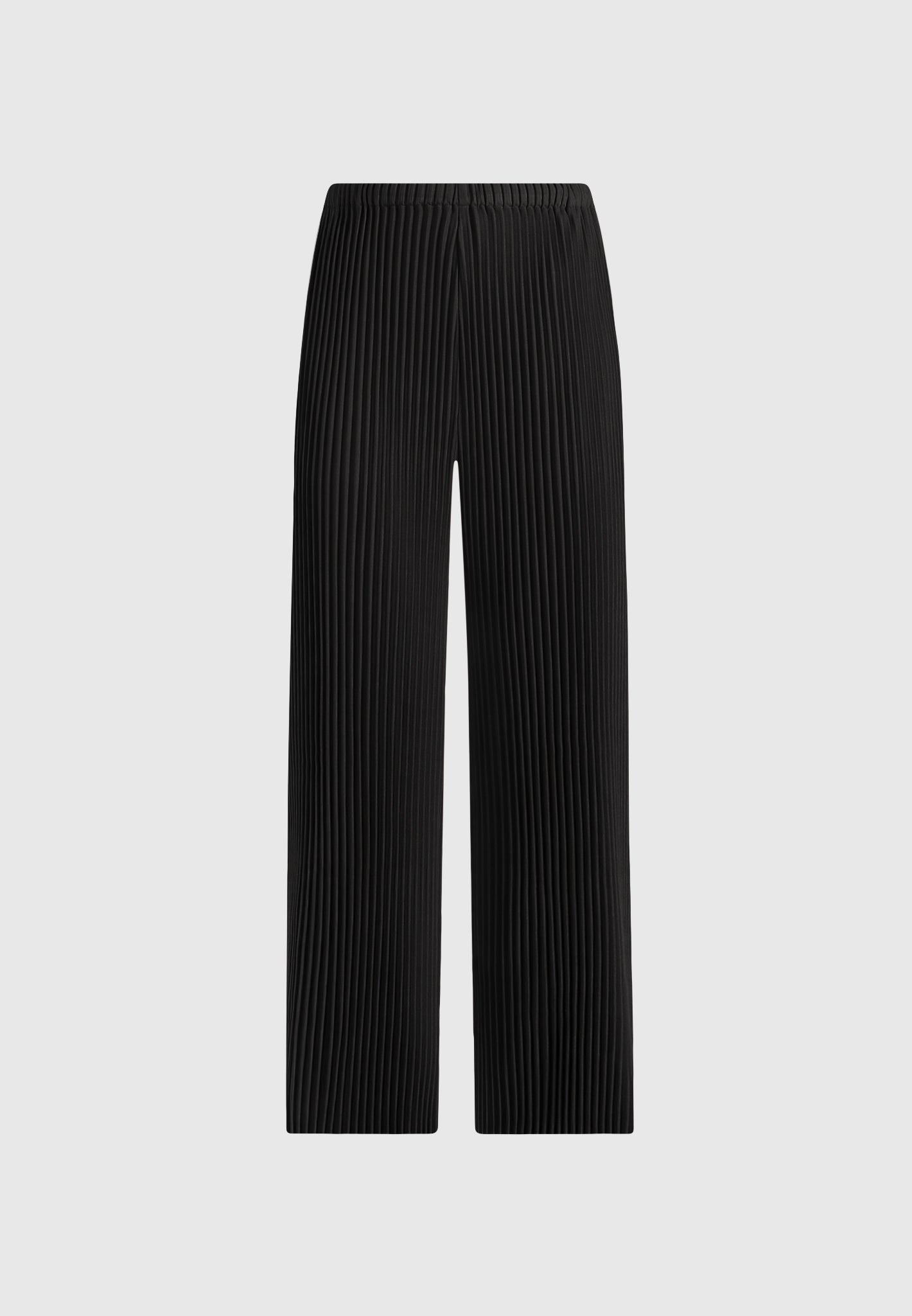 Lila - Pleated Wide-Leg Trousers - Black