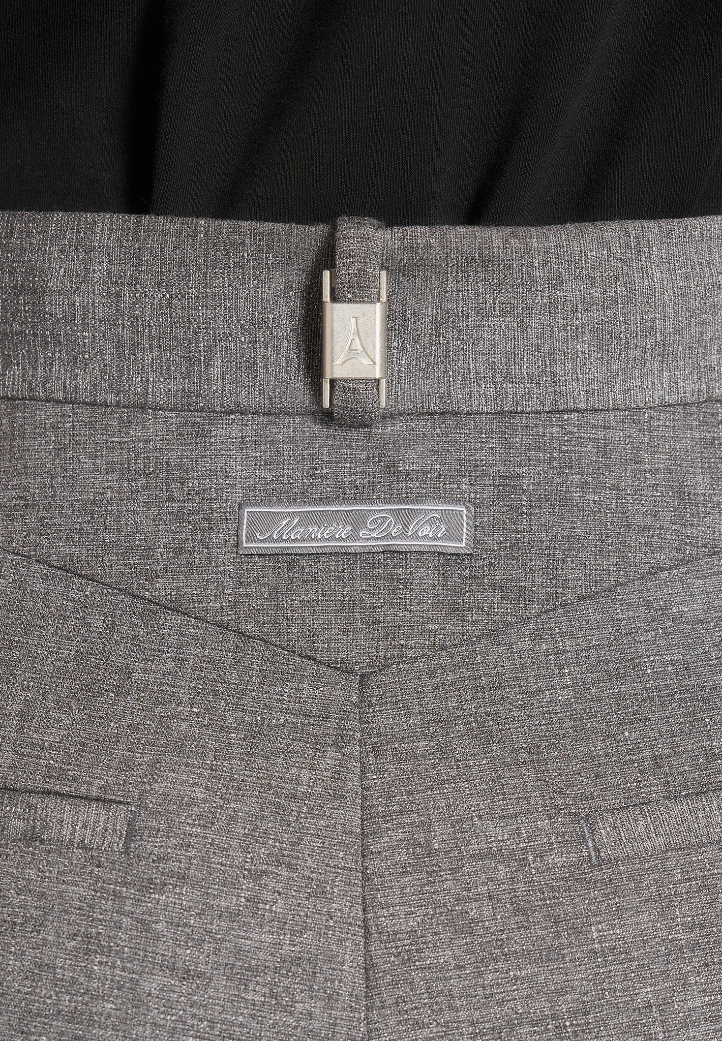 Danielle - Tailored Pleated Cargo Trousers - Grey Marl
