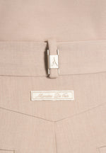 Danielle - Tailored Pleated Cargo Trousers - Beige