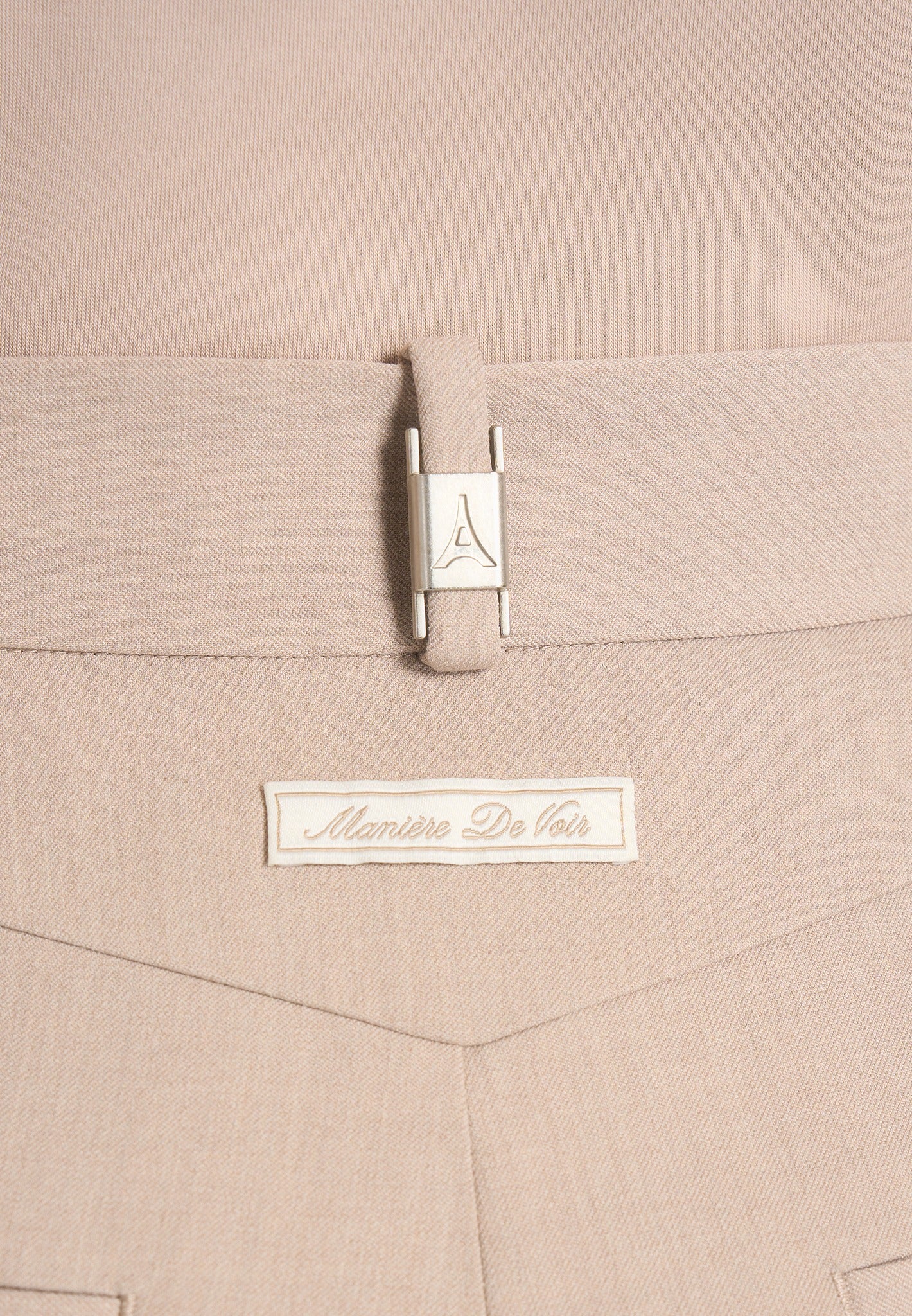 Danielle - Tailored Pleated Cargo Trousers - Beige