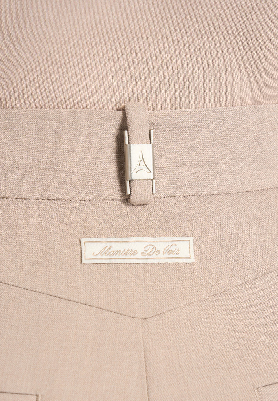 Danielle - Tailored Pleated Cargo Trousers - Beige
