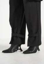 Danielle - Tailored Pleated Cargo Trousers - Black