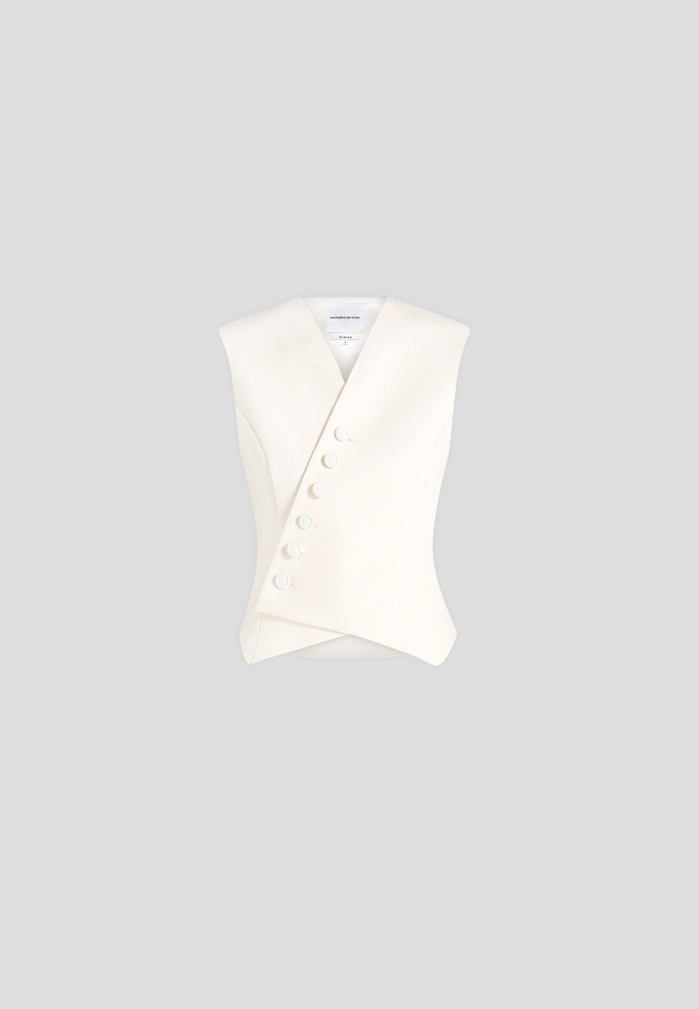 Laurence - Tailored Asym Wrap Waistcoat - Off White