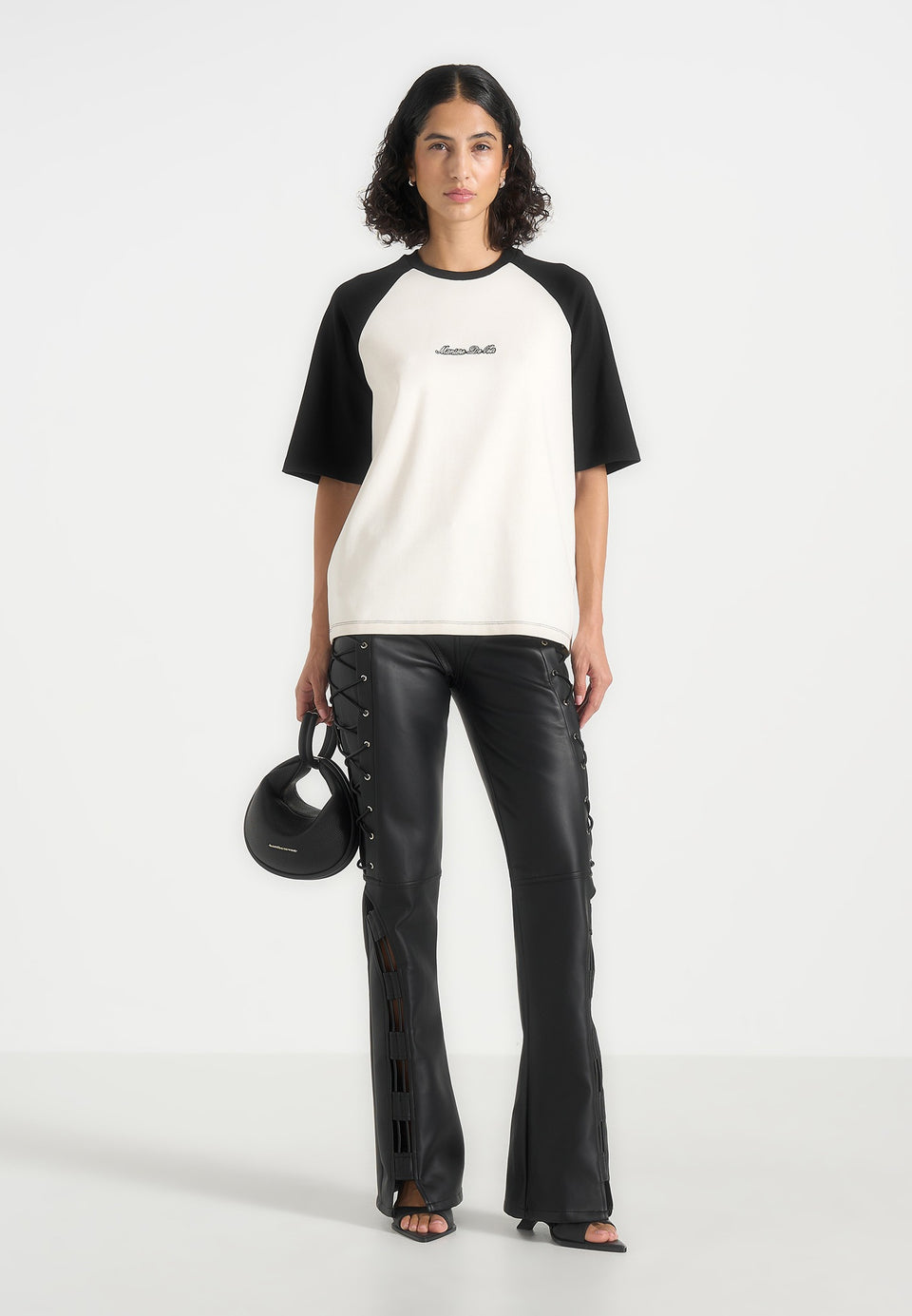 Unisex Signature Raglan Cotton T-Shirt - White/Black