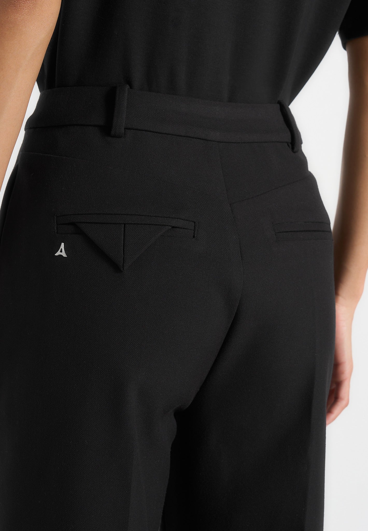 Julie - Tailored Twin Pleat Trousers - Black