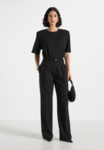Julie - Tailored Twin Pleat Trousers - Black