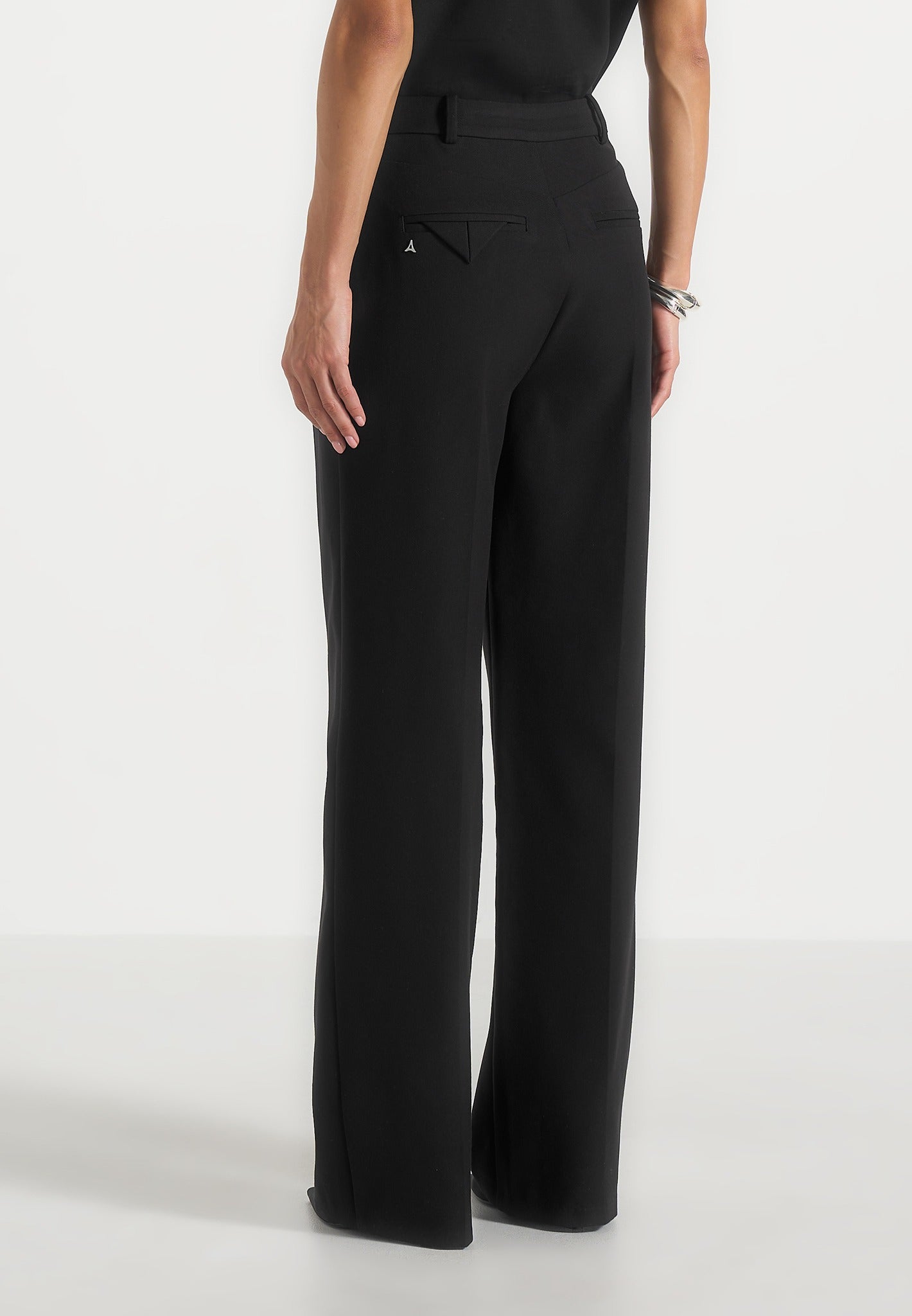 Julie - Tailored Twin Pleat Trousers - Black