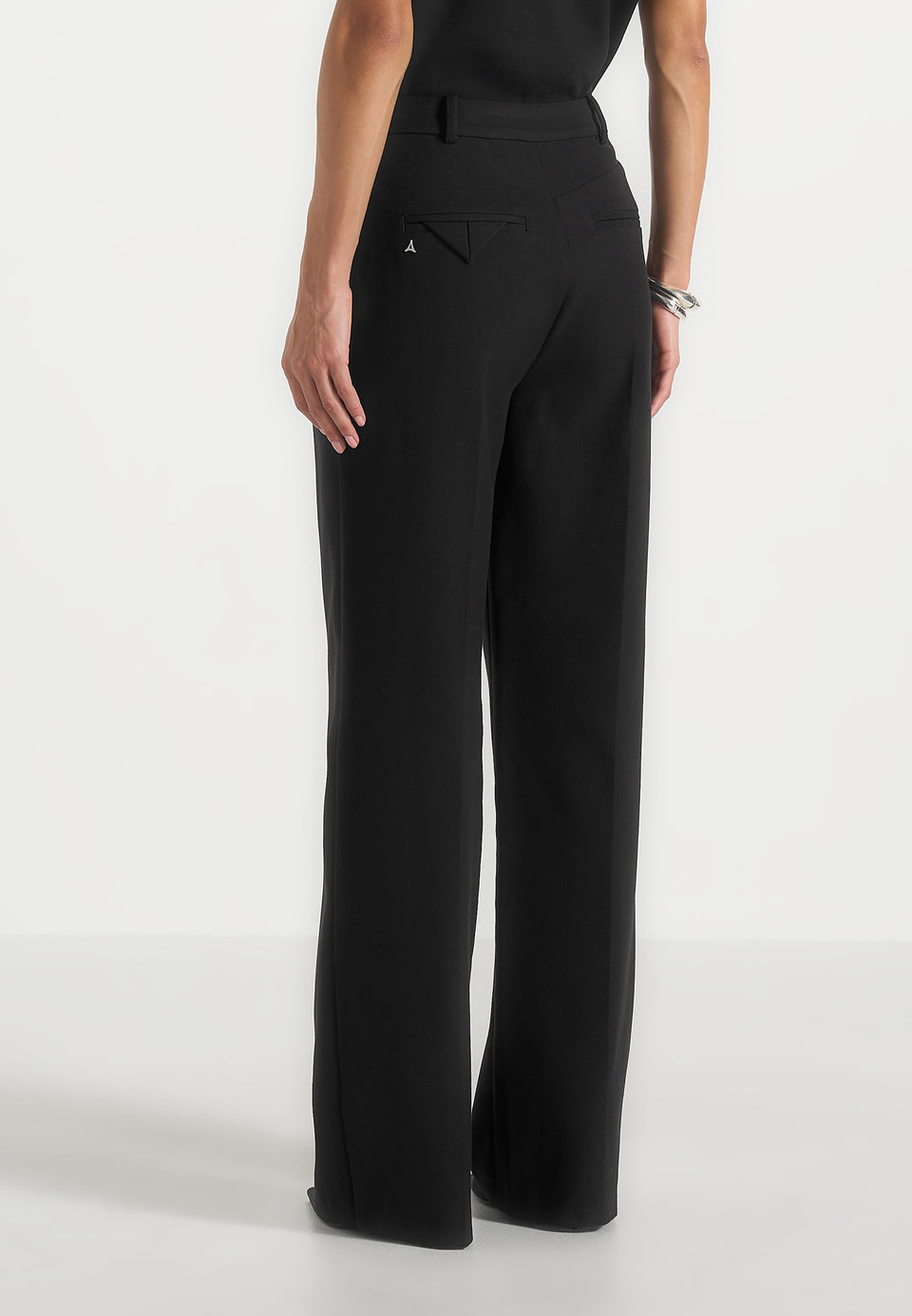 Julie - Tailored Twin Pleat Trousers - Black