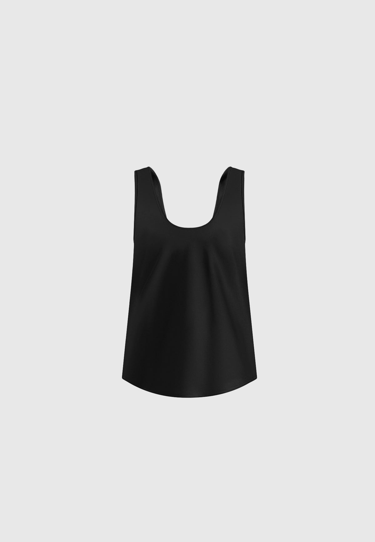 Mathilda - Satin Scoop Neck Open Back Vest - Black