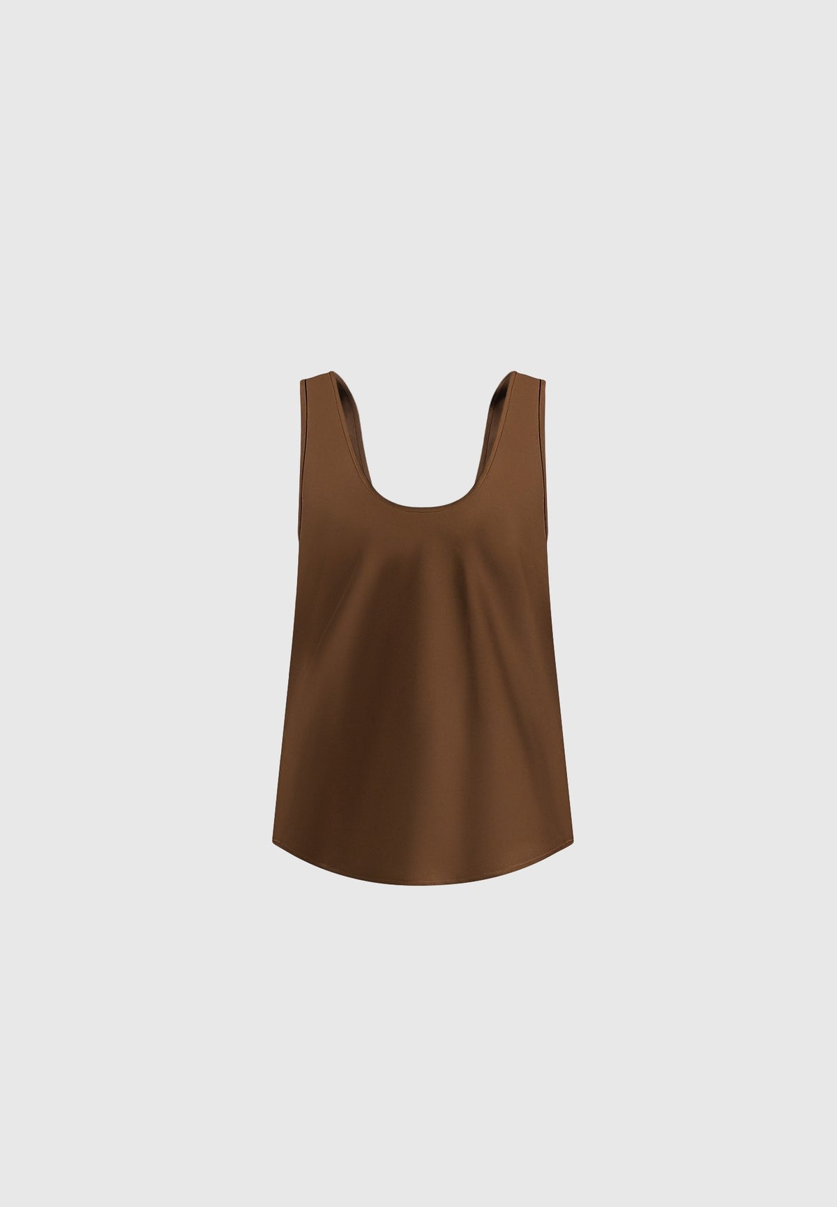 Mathilda - Satin Scoop Neck Open Back Vest - Brown