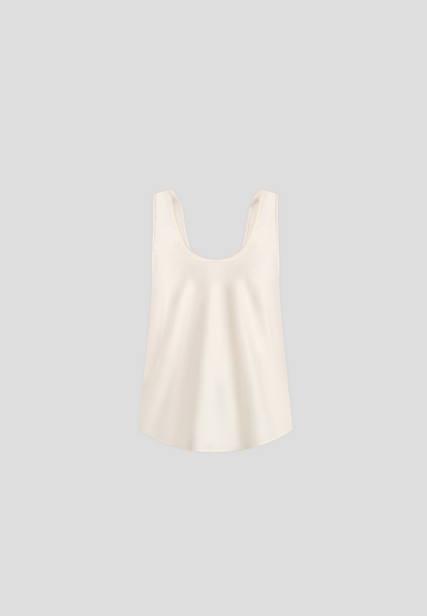 Mathilda - Satin Scoop Neck Open Back Vest - Ivory