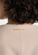 Sierra - Double Breasted Belted Blazer Dress - Beige