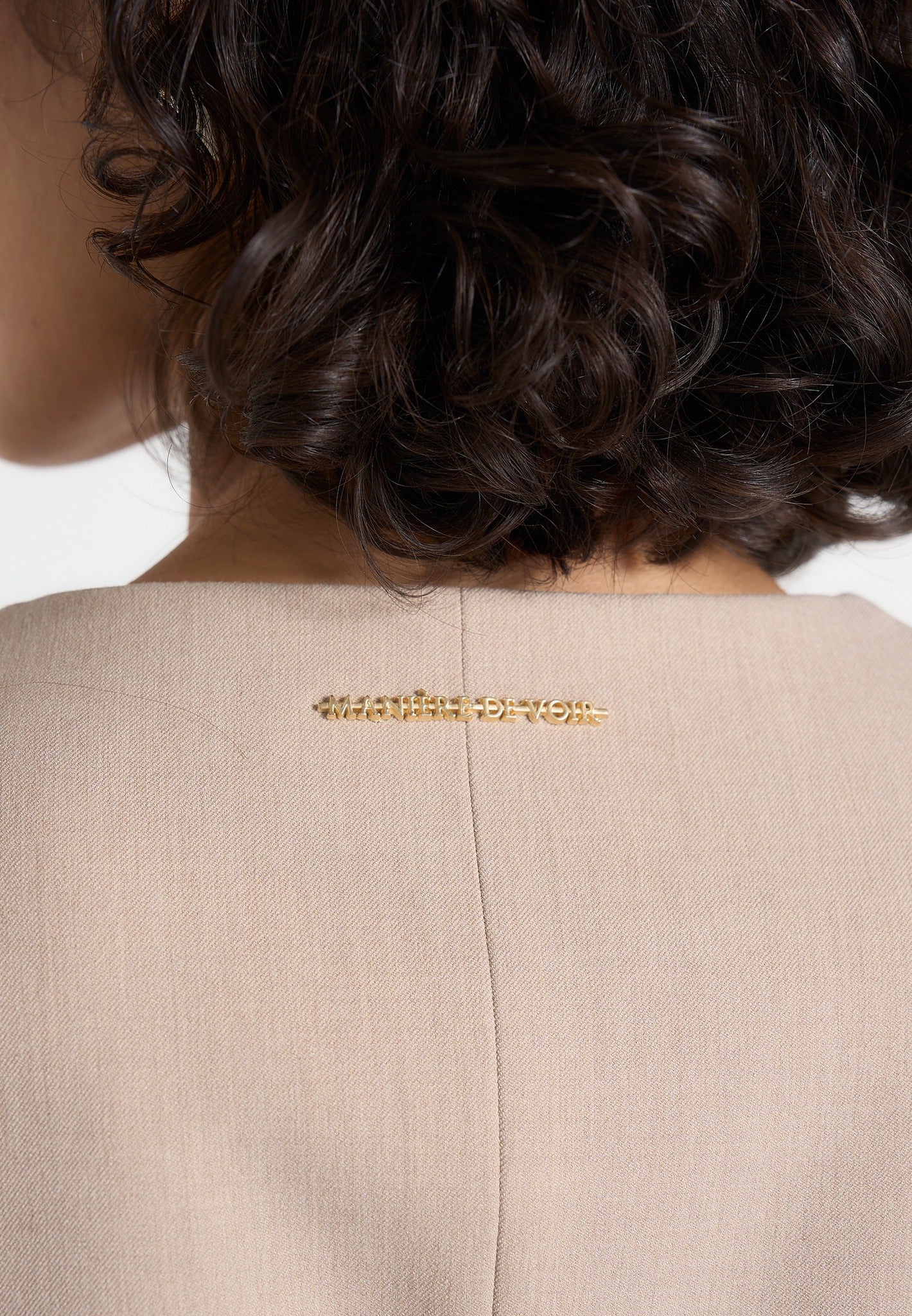 Sierra - Double Breasted Belted Blazer Dress - Beige