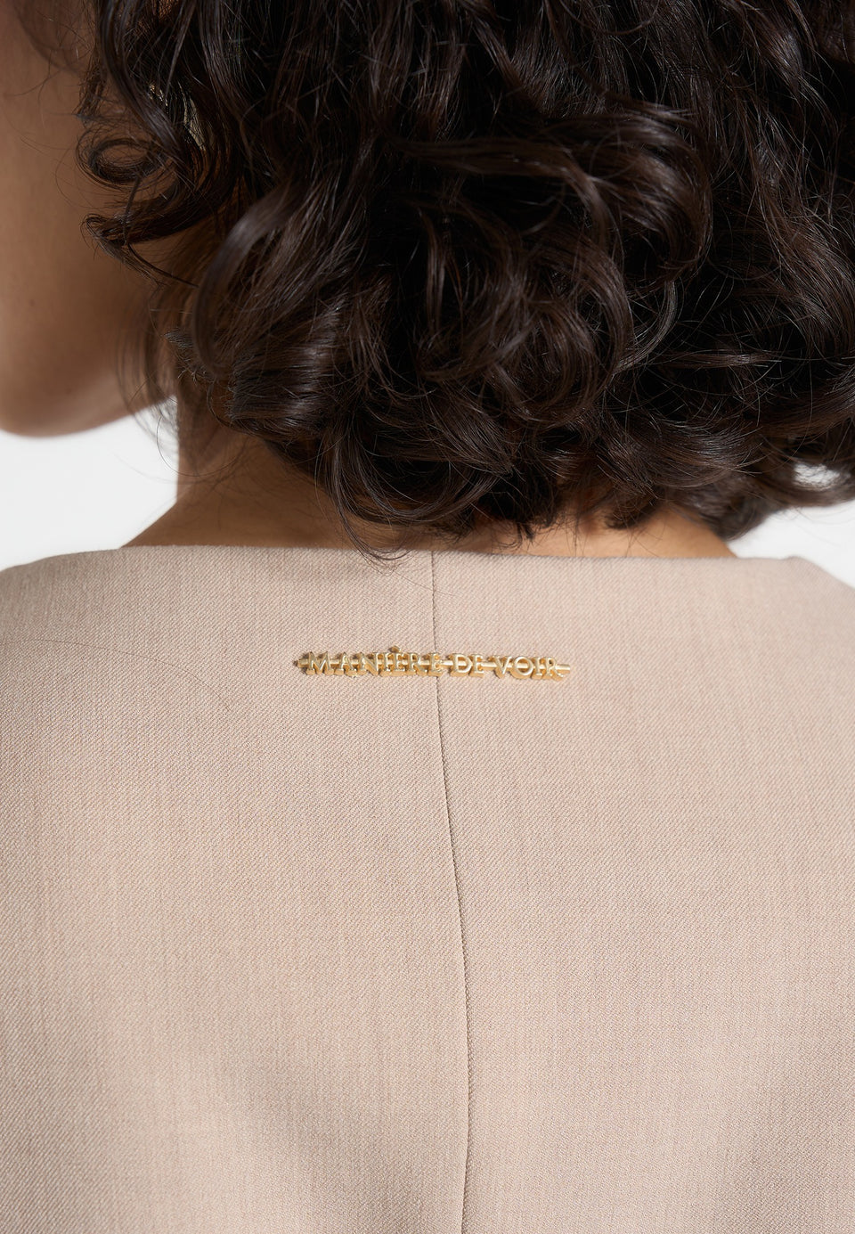 Sierra - Double Breasted Belted Blazer Dress - Beige