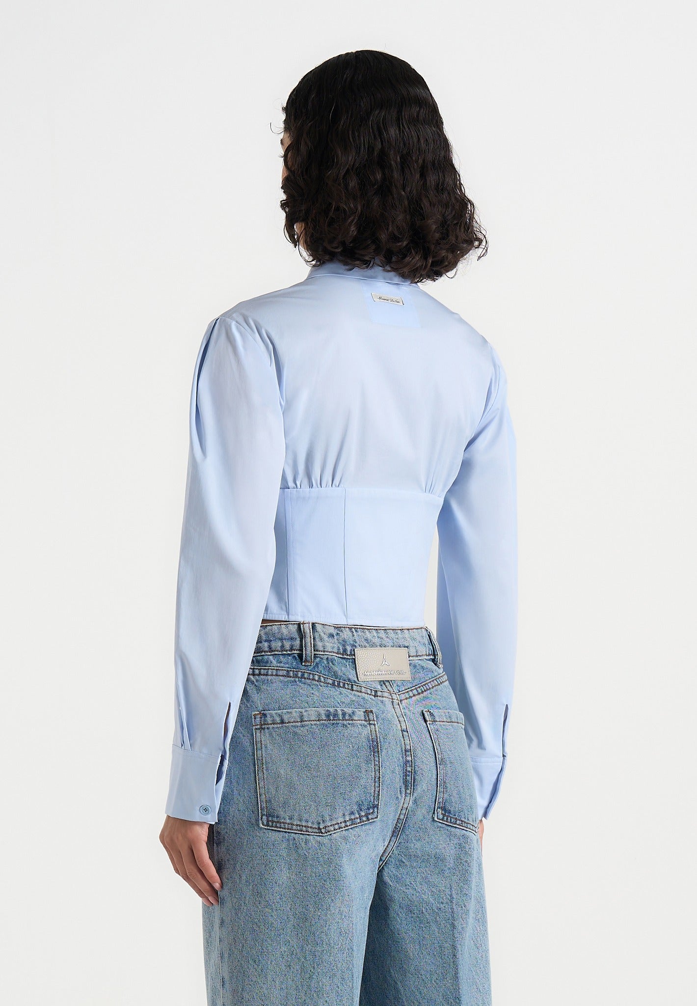 Margot - Corset Cotton Shirt - Pale Blue