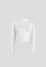 Margot - Cotton Corset Shirt - White