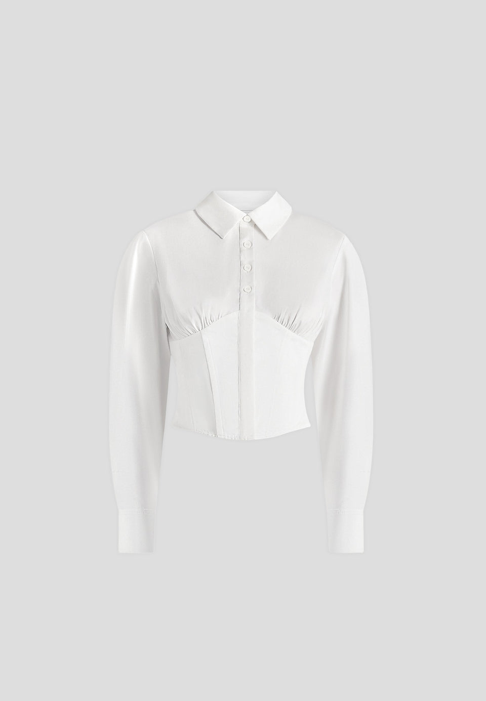 Margot - Cotton Corset Shirt - White