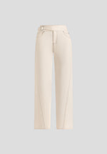 Loane - Twist Leg Boyfriend Jeans With Waist Adjuster - Cream