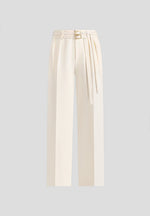 Pascale - Tailored Twin Belt Trousers - Off White