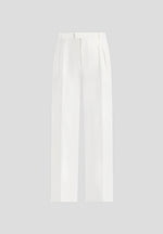 Julie - Satin Twin Pleat Trousers - White