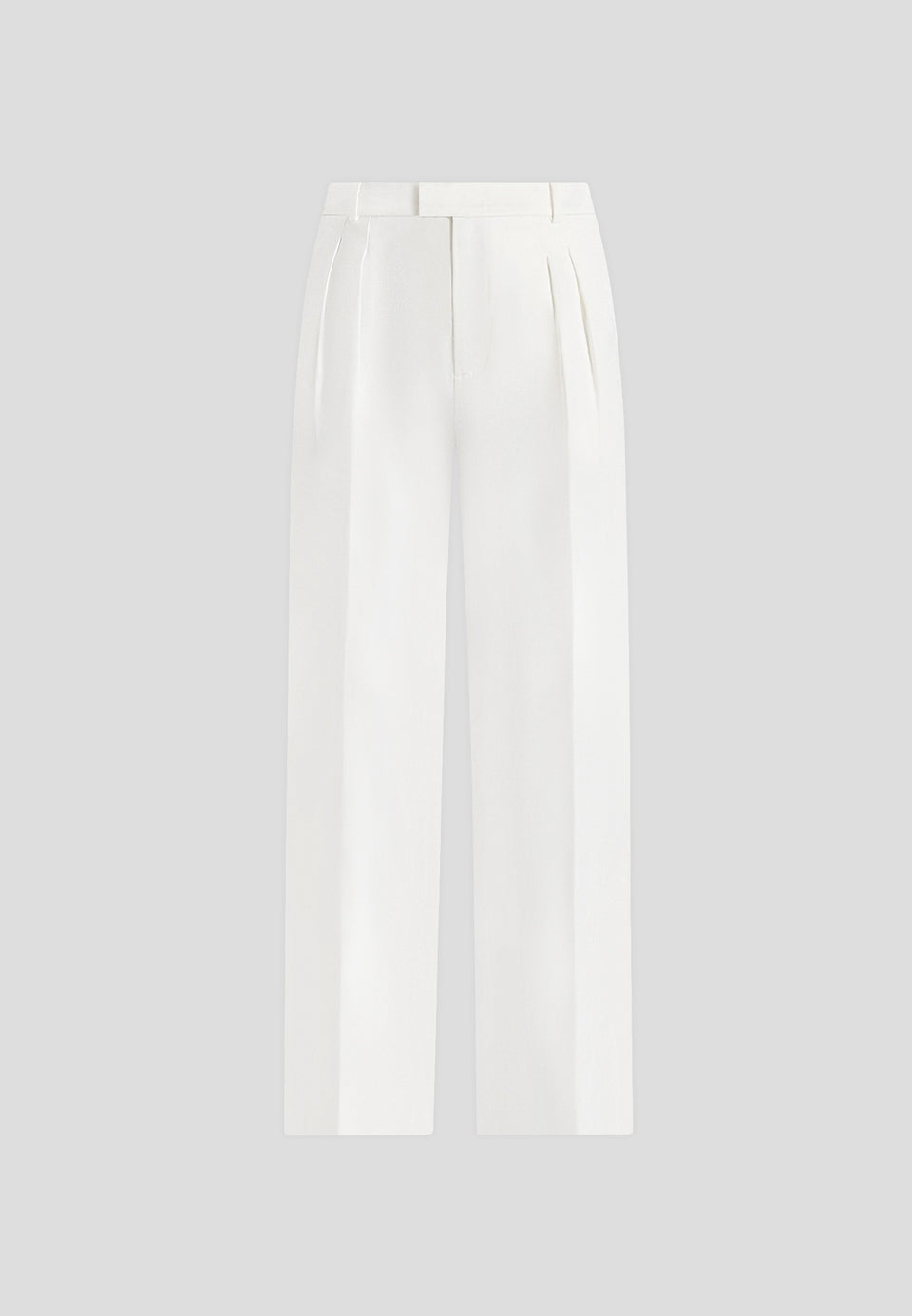 Julie - Satin Twin Pleat Trousers - White