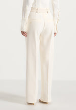 Pascale - Tailored Twin Belt Trousers - Off White