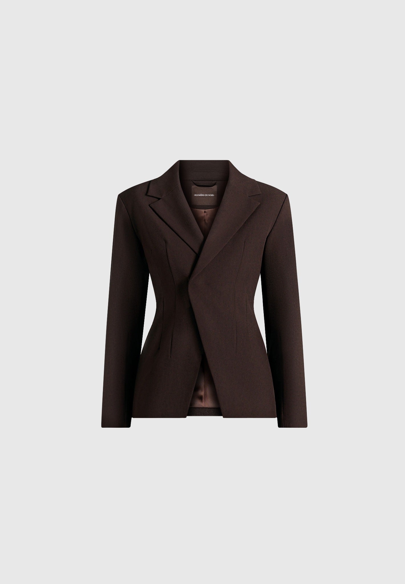 Beatrice - Tailored Cinched Blazer - Dark Brown