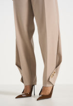 Sophie - Twist Leg Tailored Trousers - Beige