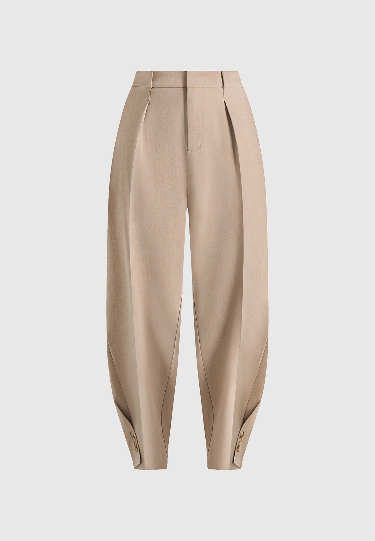 Sophie - Twist Leg Tailored Trousers - Beige
