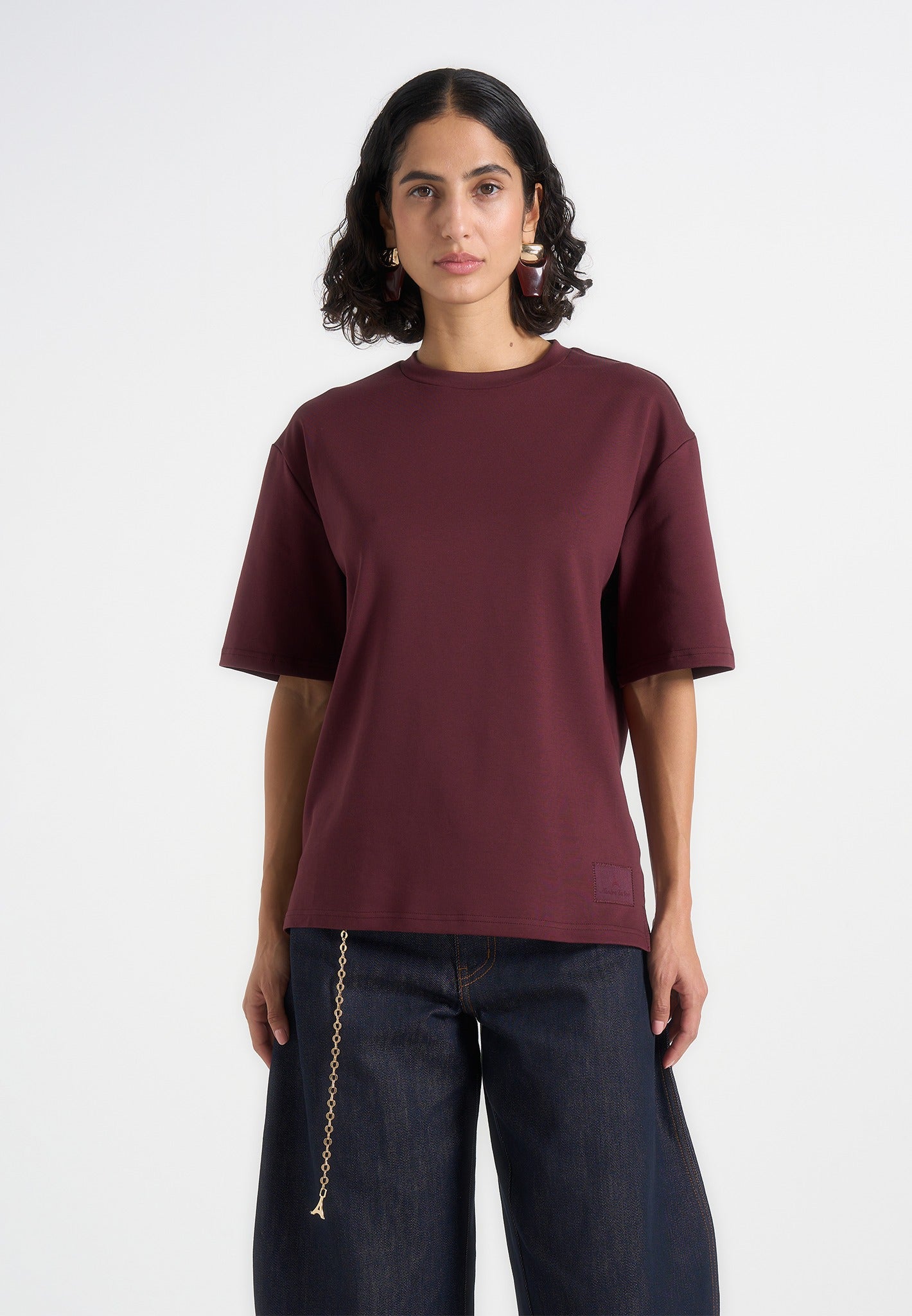 TS007 - Unisex Relaxed Fit Cotton T-Shirt - Wine Red
