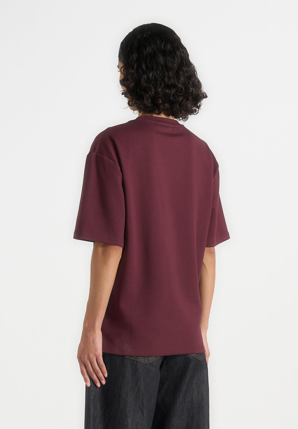 TS007 - Unisex Relaxed Fit Cotton T-Shirt - Wine Red