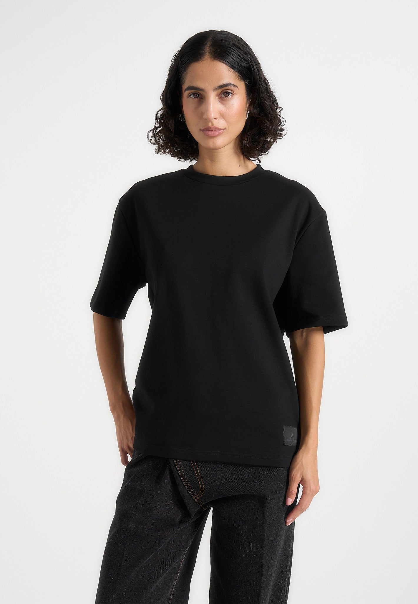 TS007 - Unisex Relaxed Fit Cotton T-Shirt - Black